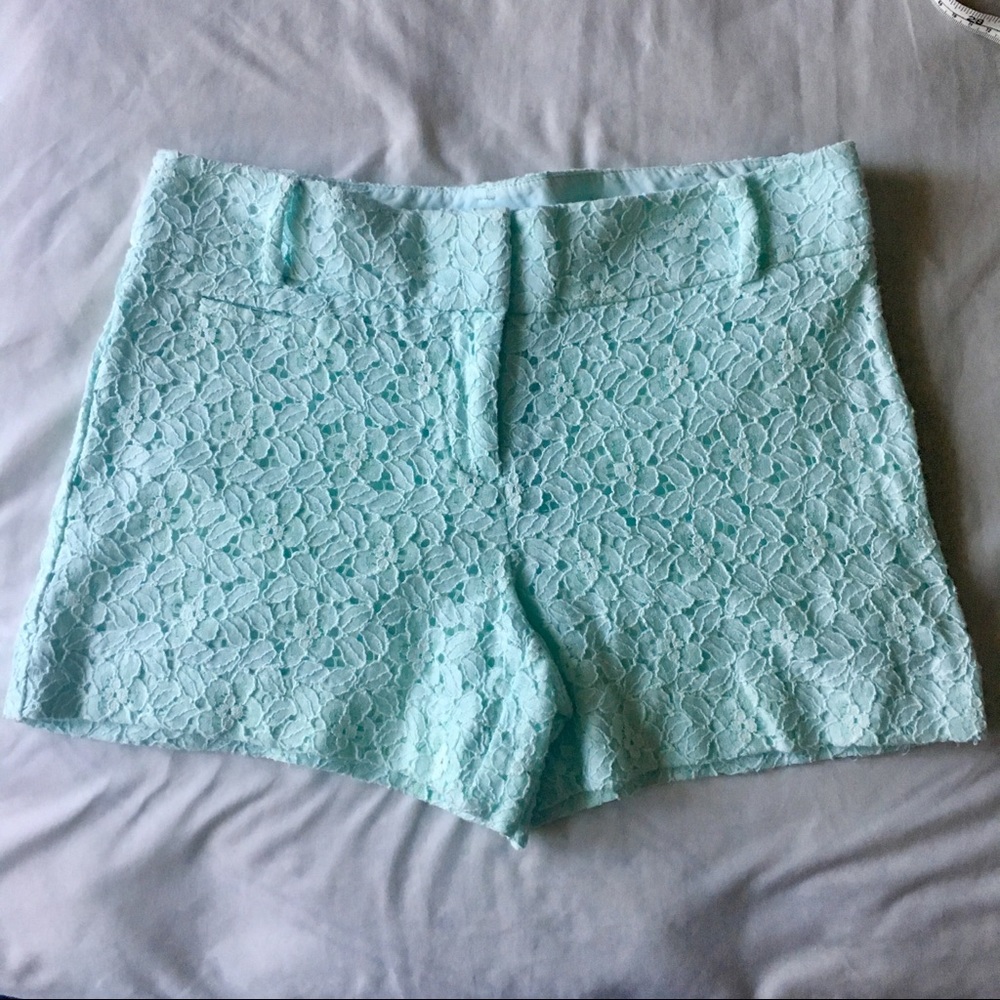 Ann Taylor Loft mint lace shorts